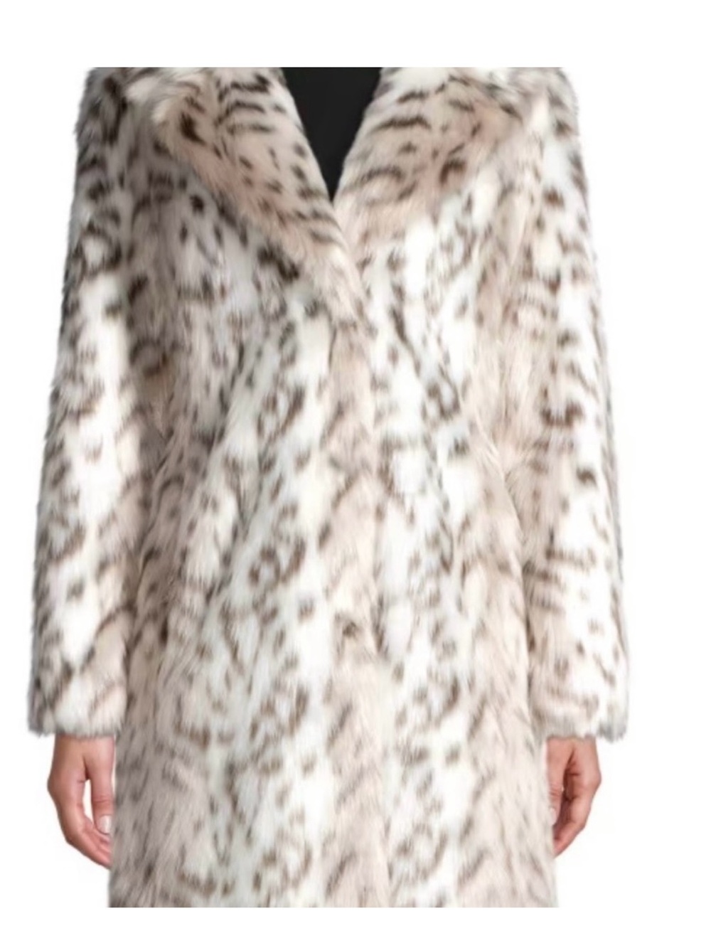 Karl Lagerfeld Cream and Silver Faux Fur Trim Jacket